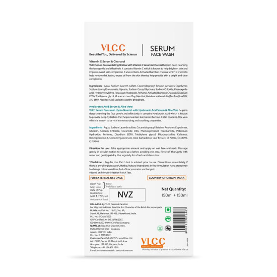 VLCC Vitamin C & Charcoal Serum Facewash - Oil Control & Brightening VLCC Vitamin C & Charcoal Serum Facewash - Oil Control & Brightening