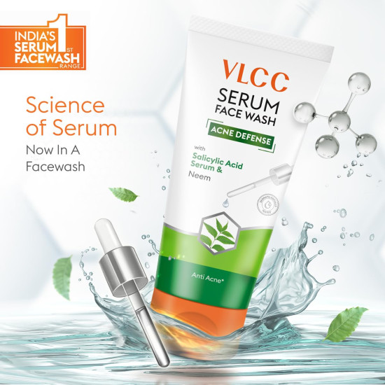 VLCC Serum Facewash - 100ml | Salicylic Acid & Neem for Acne Prevention
