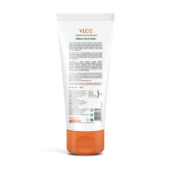 VLCC Serum Facewash - 100ml | Salicylic Acid & Neem for Acne Prevention