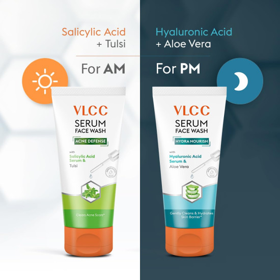VLCC Salicylic Acid & Tulsi Serum Facewash - Clear Acne Scars & Strengthen Skin Barrier