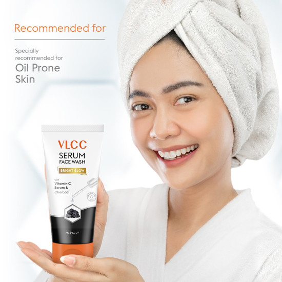 VLCC Serum Facewash - 100ml | Vitamin C & Charcoal for Oil Control