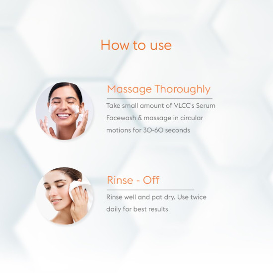 VLCC Serum Facewash - 100ml | Vitamin C & Charcoal for Oil Control