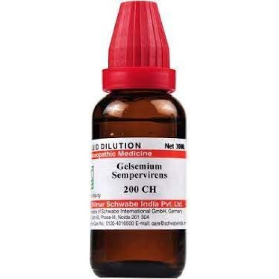 Dr Willmar Schwabe India Gelsemium Sempervirens 200 CH, 30ML (Pack of 2) - Cold & Flu Relief