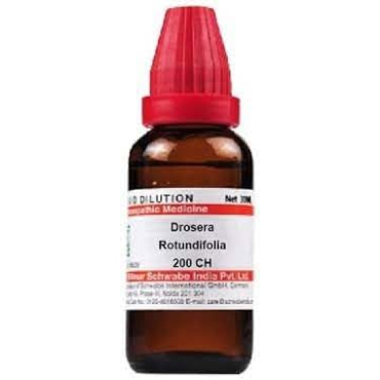 Dr Willmar Schwabe India Drosera Rotundifolia 200 CH, 30ML (Pack of 2) - Homeopathic Relief for Cough & Cramps