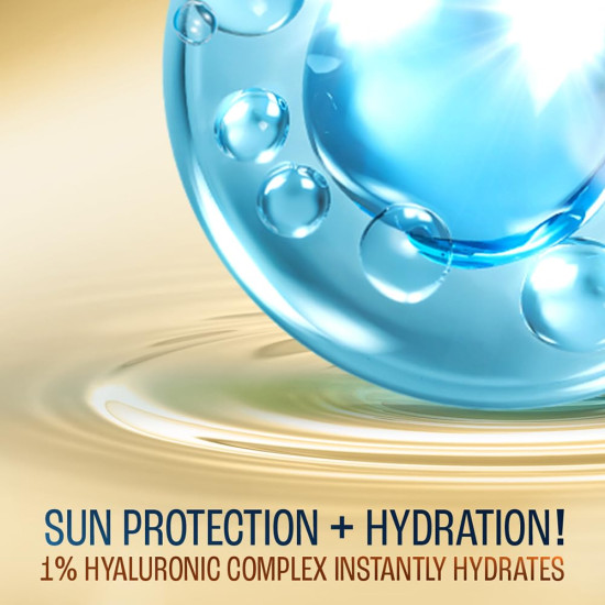 LAKMÉ Sun Expert 1% Hyaluronic water-light Sunscreen gel SPF 50 Pa++++ Best for Oily Skin | Even toned & Glowing Skin | Non-Sticky| Helps reduce pigmentation | UVA/B Protection, No White Cast 56G