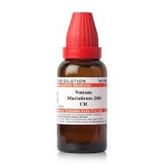 Dr.Willmar Schwabe India Natrum Muriaticum 200Ch 30ML (Pack of 2) - Homeopathic Headache Relief