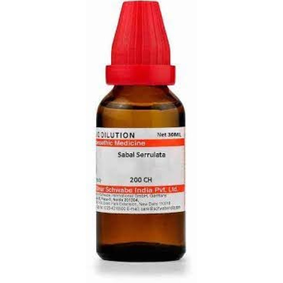Dr Willmar Schwabe India Sabal Serrulata 200 Ch, 30ML (Pack of 2) - Homeopathic Cough Relief