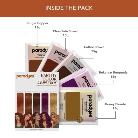 Paradyes Lighten Up! Bleach Pack + Earthy Hair Color Sample Box - Vibrant Vegan Hair Colors Paradyes Lighten Up! Bleach Pack + Earthy Hair Color Sample Box - Vibrant Vegan Hair Colors