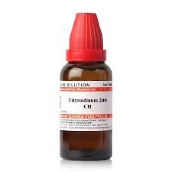 Dr. Willmar Schwabe India Thyroidinum 200 CH, 30 ML - Homeopathic Remedy for Joint Pain and Thyroid Support