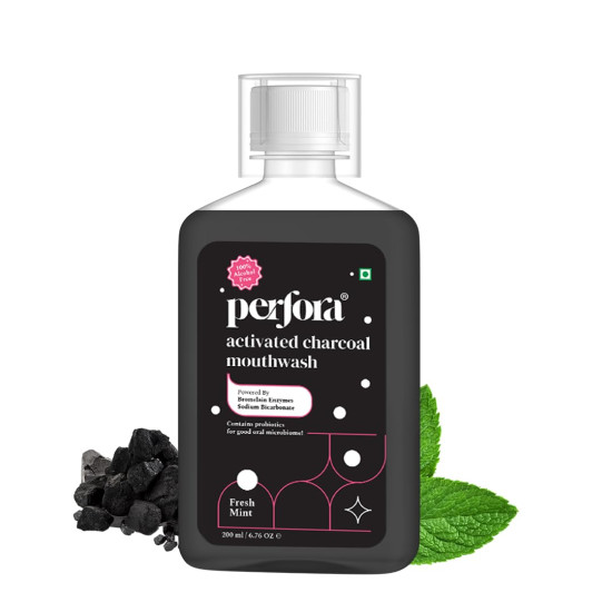 Perfora Activated Charcoal Teeth Whitening Mouthwash - Alcohol-Free & Gentle Care