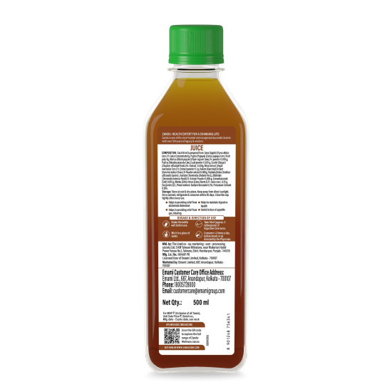 Zandu Digestive Care Juice, 500 ml, Enriched with Papaya, Triphala & Bael to improve Gut Health, Relieves Gas, Boosts Appetite, Scientifically Tested