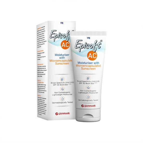 Episoft Ac Lightweight Moisturizer With Microencapsulated Spf 30 Sunscreen|Acne Safe|All Skin Types|Paraben & Fragrance Free|Dermatologist Prescribed|Suitable For Men & Women's|125Gm,1 Count