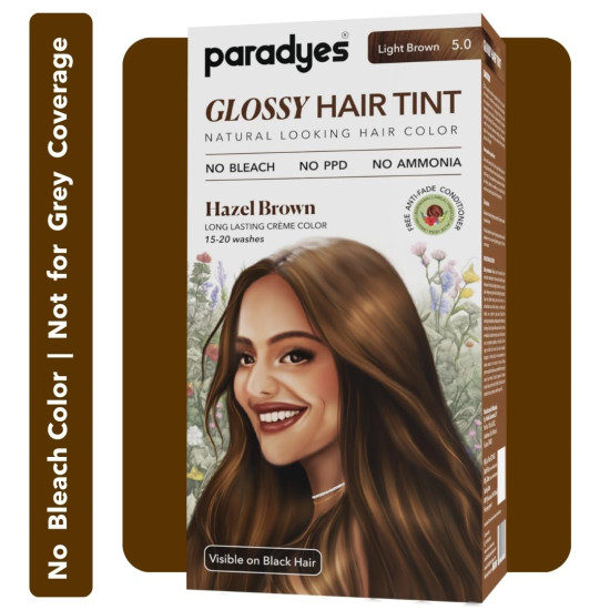 Paradyes No Bleach Hazel Brown Glossy Hair Tint - Ammonia-Free Formula