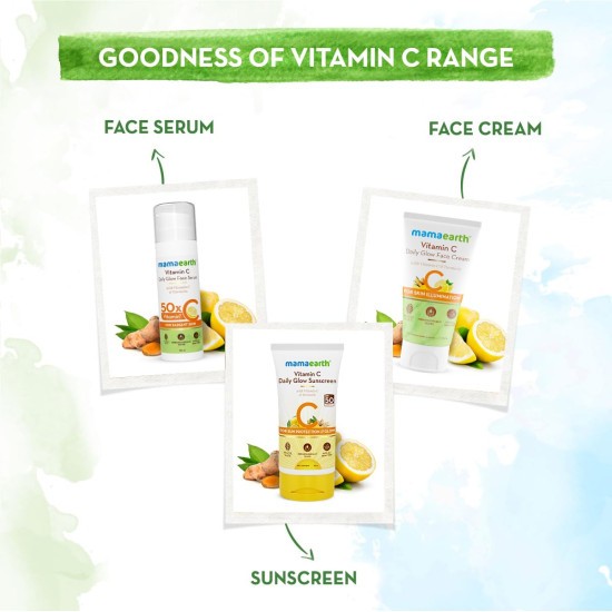 Mamaearth Vitamin C Daily Glow Sunscreen SPF 50 PA++++ - Lightweight Sun Protection