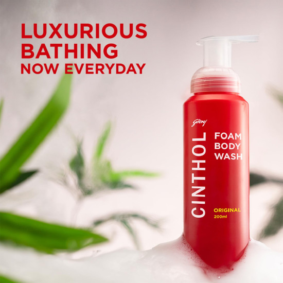 Cinthol Original Foam Body Wash - Unique Foam Formula for Moisturized Skin