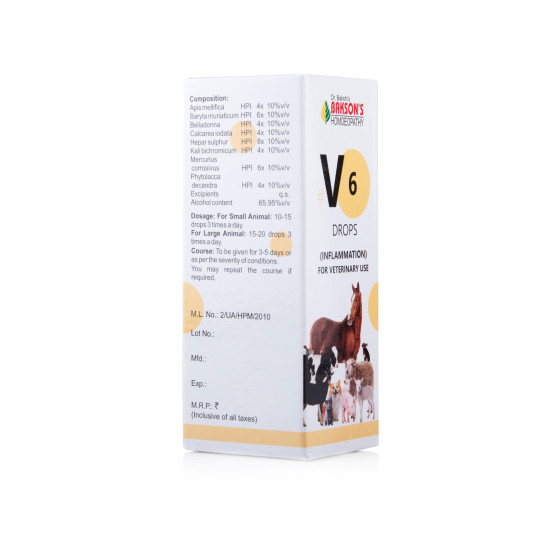 Bakson Veterinary V6 Inflammation Drops - Effective Relief for Inflammation