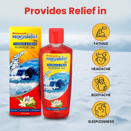 Baidyanath Mahasugandhit Tail (500 ml) – Ayurvedic Oil | Helps To Calms The Mind, Induces Deep Relaxation | For Natural Sleep, Relieves Stress, Anxiety, Tension And Headache