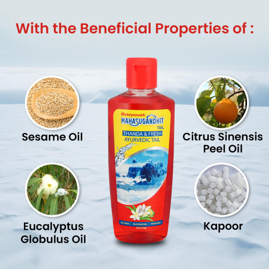 Baidyanath Mahasugandhit Tail (500 ml) – Ayurvedic Oil | Helps To Calms The Mind, Induces Deep Relaxation | For Natural Sleep, Relieves Stress, Anxiety, Tension And Headache