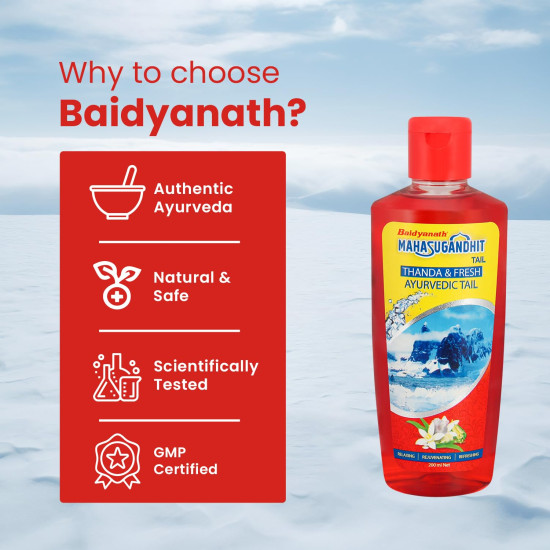 Baidyanath Mahasugandhit Tail (500 ml) – Ayurvedic Oil | Helps To Calms The Mind, Induces Deep Relaxation | For Natural Sleep, Relieves Stress, Anxiety, Tension And Headache