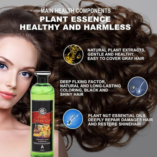 Avyaan Fruit Vinegar Gel Hair Color - Natural Black, Ammonia Free