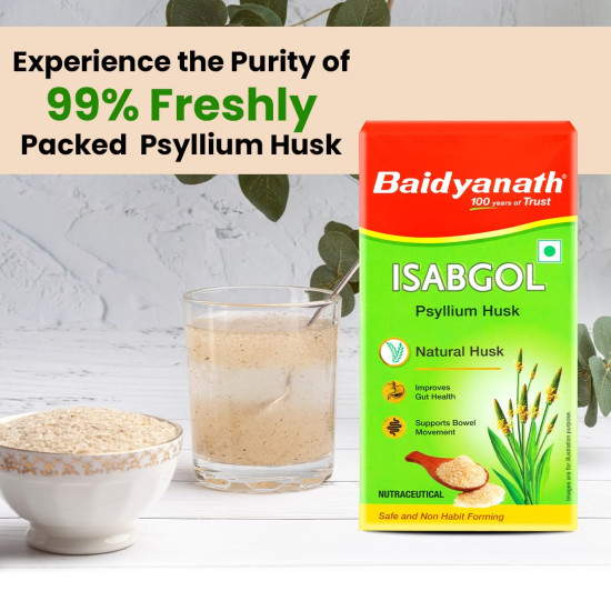 Baidyanath Isabgol (Psyllium Husk) Powder - 200 gm | Healthy Digestive Tract | Rich Source Of Dietary Fibre, Gluten Free | Effectively Relieves Constipation | Supplement For Digestion (Pack of 1)