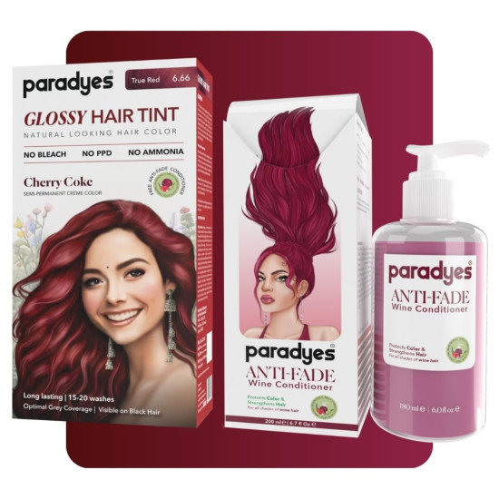 Paradyes No Bleach Cherry Coke Glossy Hair Tint - Ammonia-Free Formula for Vibrant Shine