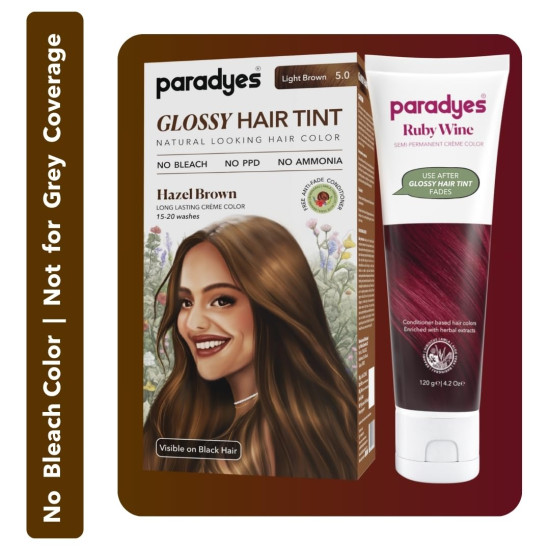 Paradyes No Bleach Hazel Wine Combo - Ammonia-Free Hair Color Paradyes No Bleach Hazel Wine Combo - Ammonia-Free Hair Color