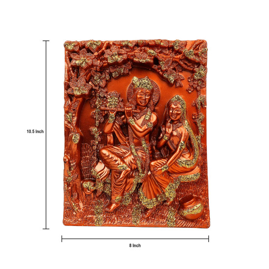 Radha rani Radha krishna Wall Hanging Brown Frame Krishna Radha 3d Photo Frame For Wall Decoration Home Decor 3d Photo Frame