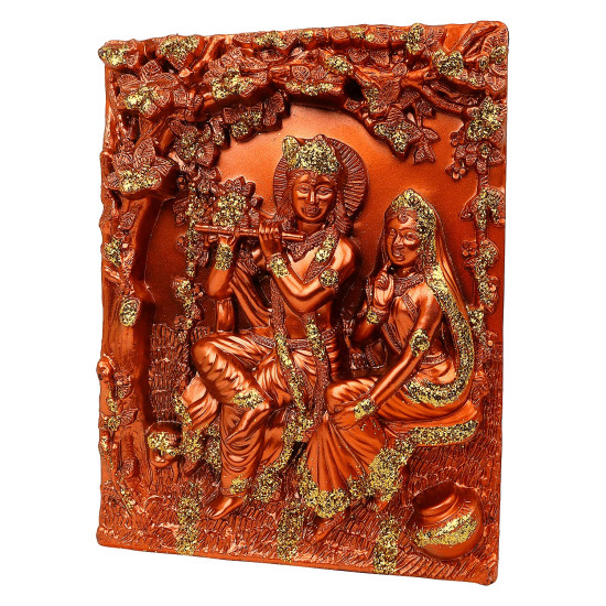 Radha rani Radha krishna Wall Hanging Brown Frame Krishna Radha 3d Photo Frame For Wall Decoration Home Decor 3d Photo Frame