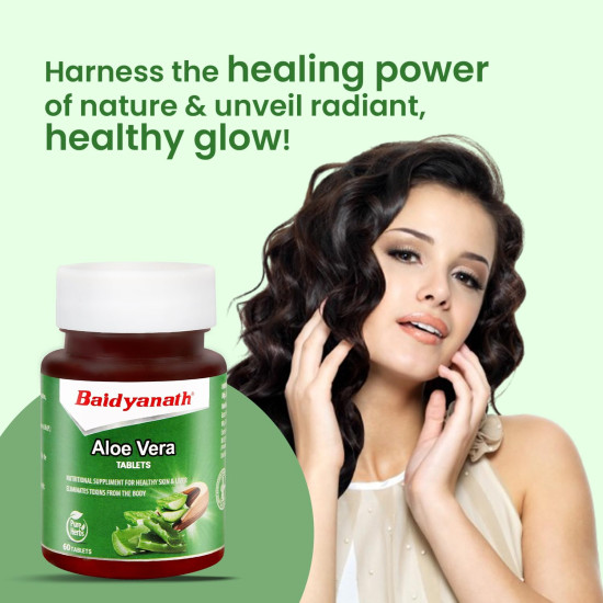 Baidyanath Aloe Vera 60 Tablets | Nutritional Supplement For Healthy Skin And Liver | Eliminates Toxins And Boosts Immune System (Pack of 1)