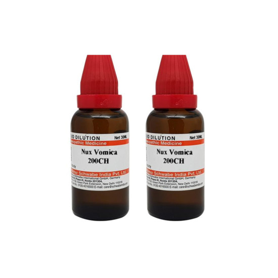 Dr. Willmar Schwabe India Nux Vomica 200 CH 30ml (Pack of 2) - Homeopathic Remedy