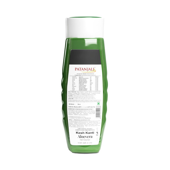 Patanjali Kesh Kanti Aloevera Hair Cleanser 180ML, Natural Nourishing Shampoo, Herbal Care for Healthy Hair, Scalp Cleansers for Men and Women, For All Types