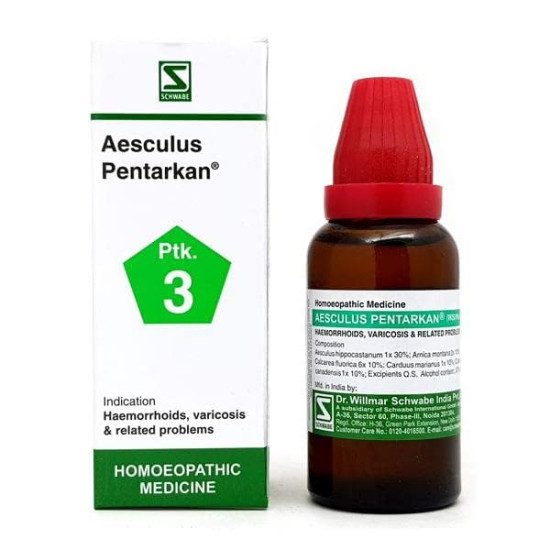 Dr Willmar Schwabe India Aesculus Pentarkan Drop - Effective for Piles and Varicose Veins