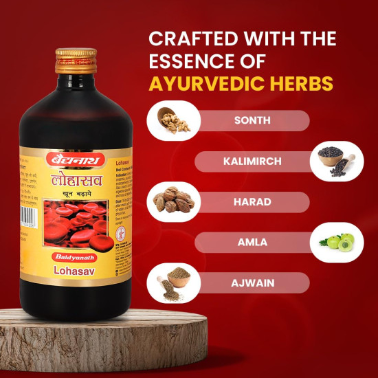 Baidyanath Lohasav - 450ml | An Ayurvedic Formulation| Helpful in Managing Anameia & Loss of Appetite | Helps in Spleen, Liver & Digestive Problems (Pack of 1)