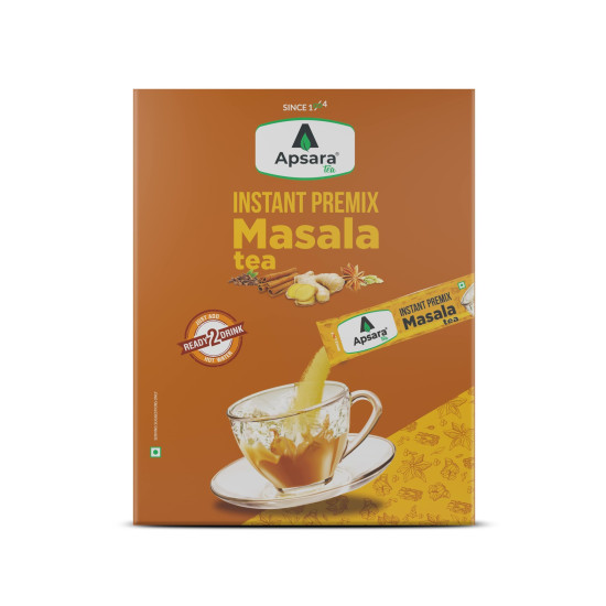 APSARA Instant Tea Premix Masala Chai 36 Sachets | Ready To Drink, Masala Tea Powder | Masala Chai Enriched With 100% Natural Ingredients - Ginger, Cardamom, Black Pepper, Clove, Cinnamon and Nutmeg