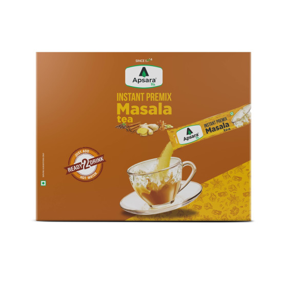 APSARA Instant Tea Premix Masala Chai 36 Sachets | Ready To Drink, Masala Tea Powder | Masala Chai Enriched With 100% Natural Ingredients - Ginger, Cardamom, Black Pepper, Clove, Cinnamon and Nutmeg