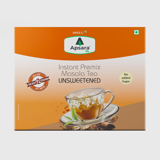 APSARA Instant Tea Premix Unsweetened Masala Tea 36 Sachets|Ready To Drink Tea With No Added Sugar|Enriched with Ginger, Cardamom, Pepper and Indain Spices, Sugar Free Masala Chai, 432 gram