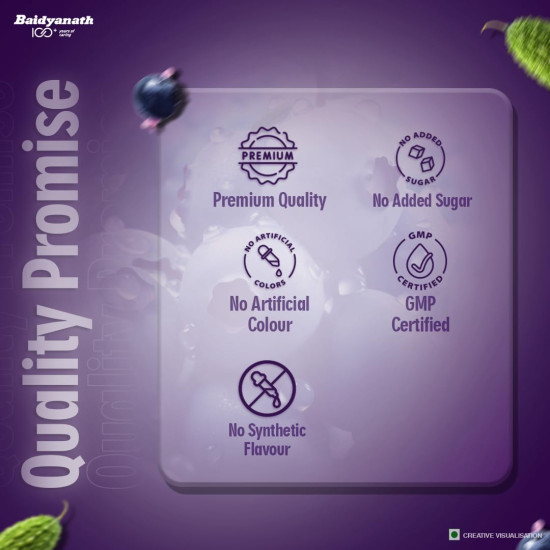 Baidyanath Premium Karela Jamun Juice - 1L | Supports Healthy Blood Sugar Levels Naturally |
