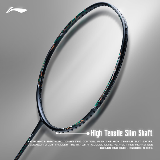 Li-Ning G-Force 3800 II Superlite Strung Badminton Racket with Full Cover | 5U | Maximum Tension ≤ 30 Lbs (Black)