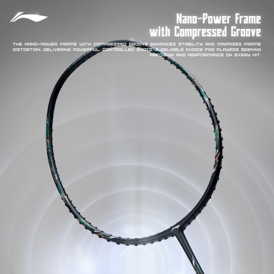 Li-Ning G-Force 3800 II Superlite Strung Badminton Racket with Full Cover | 5U | Maximum Tension ≤ 30 Lbs (Black)