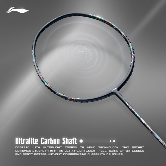 Li-Ning G-Force 3800 II Superlite Strung Badminton Racket with Full Cover | 5U | Maximum Tension ≤ 30 Lbs (Black)