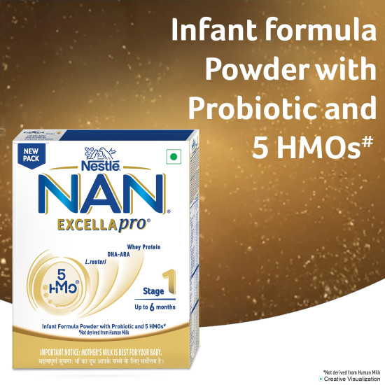 EXCELLAPRO Stage 1 Infant Formula Milk Powder With HMOs & Probiotic For Babies (Up To 6 Months), 400g BIB
