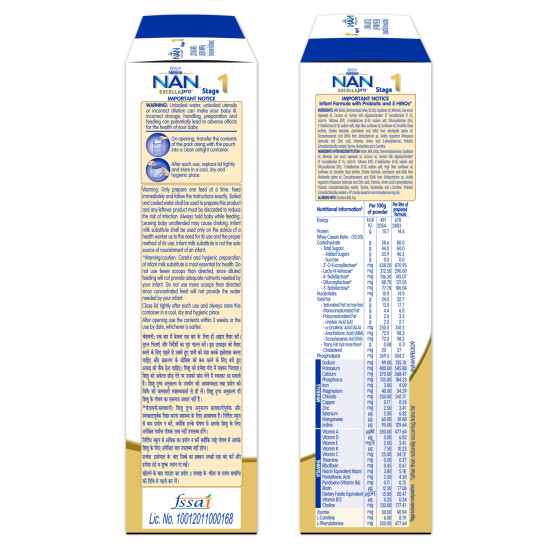 EXCELLAPRO Stage 1 Infant Formula Milk Powder With HMOs & Probiotic For Babies (Up To 6 Months), 400g BIB