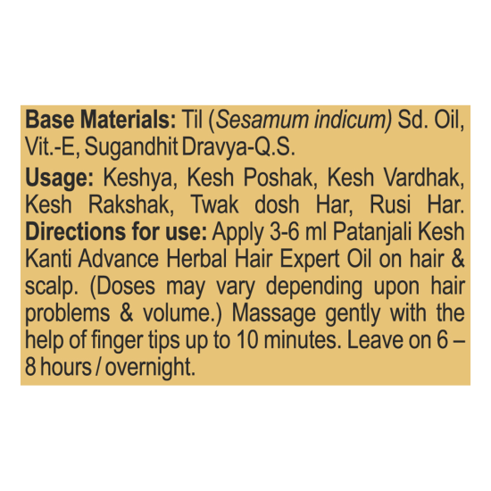 Patanjali Kesh Kanti Advance Herbal Hair Expert Oil 100 ml - Nourishing Herbal Formula
