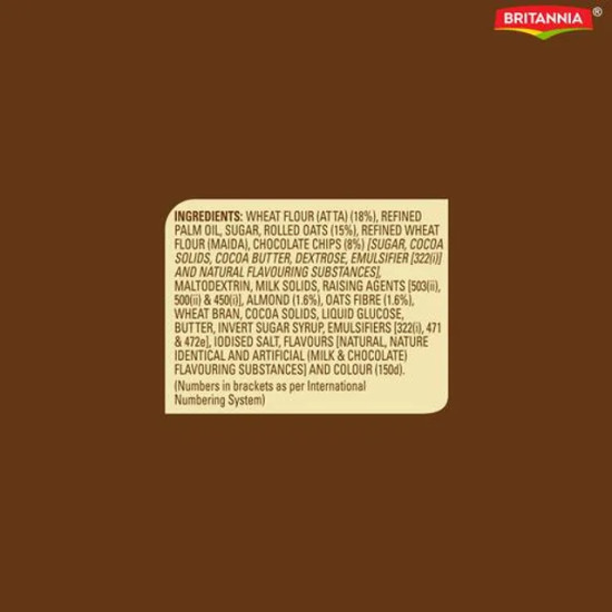 Britannia NutriChoice Oats Cookies - Chocolate & Almonds, Fibre Rich Snack