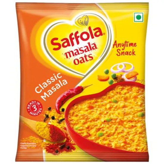 Saffola Masala Oats - Classic Masala, Fibre Rich, Healthy Snack