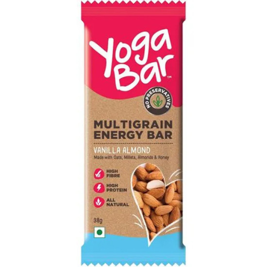 Yoga Bar Multigrain Energy Bar - Vanilla Almond, High Protein & Fibre Yoga Bar Multigrain Energy Bar - Vanilla Almond, High Protein & Fibre