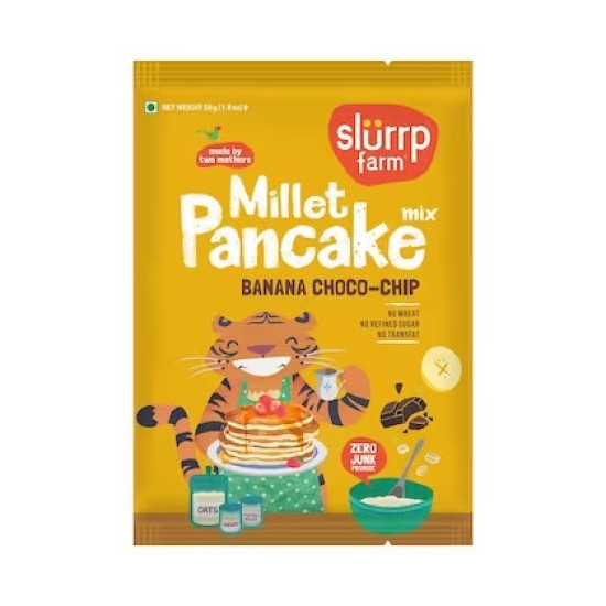 Slurrp Farm No Maida Instant Pancake Mix-Banana Choo, 50g - Healthy Breakfast Option