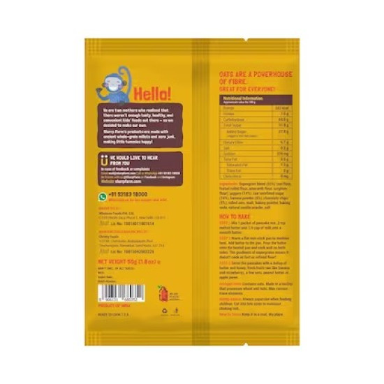 Slurrp Farm No Maida Instant Pancake Mix-Banana Choo, 50g - Healthy Breakfast Option