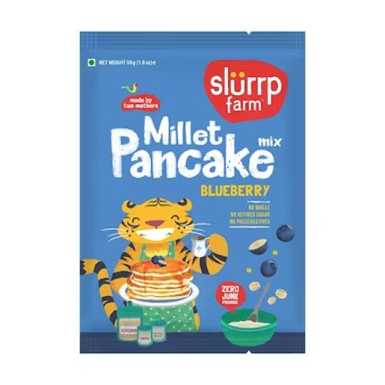 Slurrp Farm No Maida Instant Pancake Mix - Blueberry, Healthy Breakfast